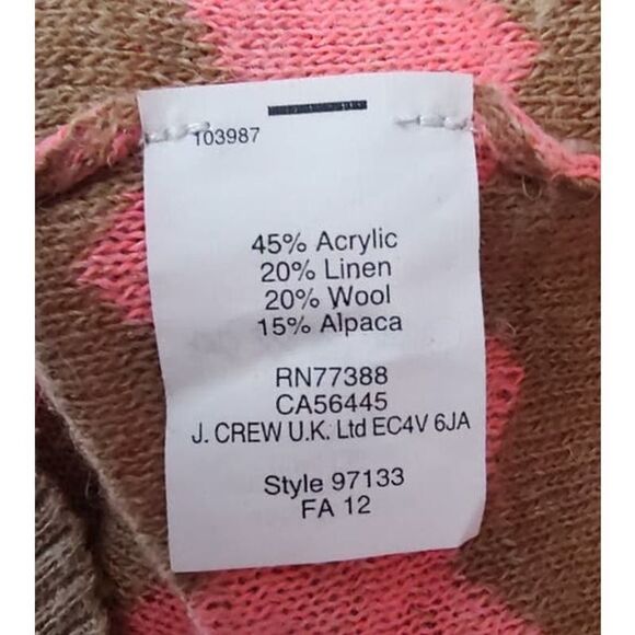 Wallace Coral Tan Chevron Cardigan Medium - Picture 5 of 5